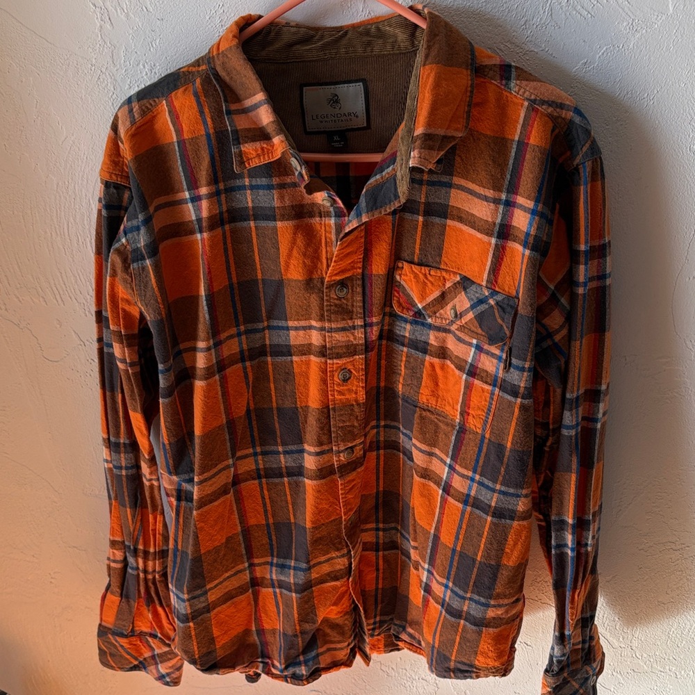 Legendary Whitetails Orange and Blue Plaid Shirt